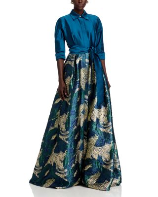 Taffeta Jacquard Shirt Gown