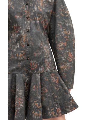 Black Floral Shirt Dress