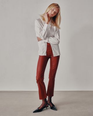 Bridget Boot High Rise Instasculpt™ Coated Crop Jeans in Cherry Coated