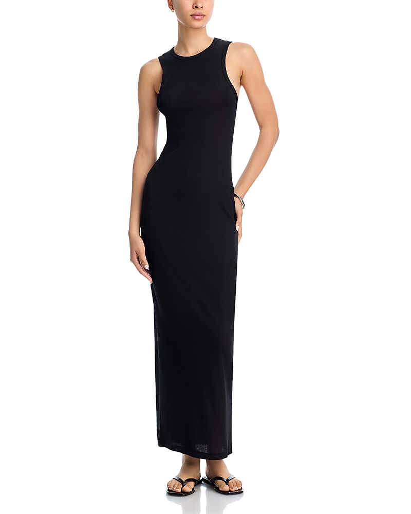 Wardrobe.nyc Wardrobe. Nyc Racer Cotton-blend Maxi Dress In Black