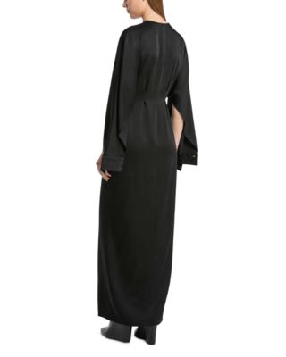 Satin Slit Sleeve Gown