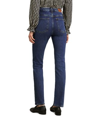 September Limited Collection Foley High Rise Straight Leg Jeans in Dark Mid Wash