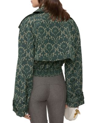 Cropped Baroque Viscose Blend Trench Jacket