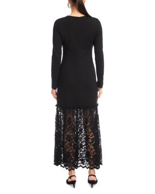 Long Sleeve Lace Hem Dress