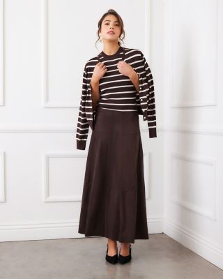 Tiered Faux Suede Skirt