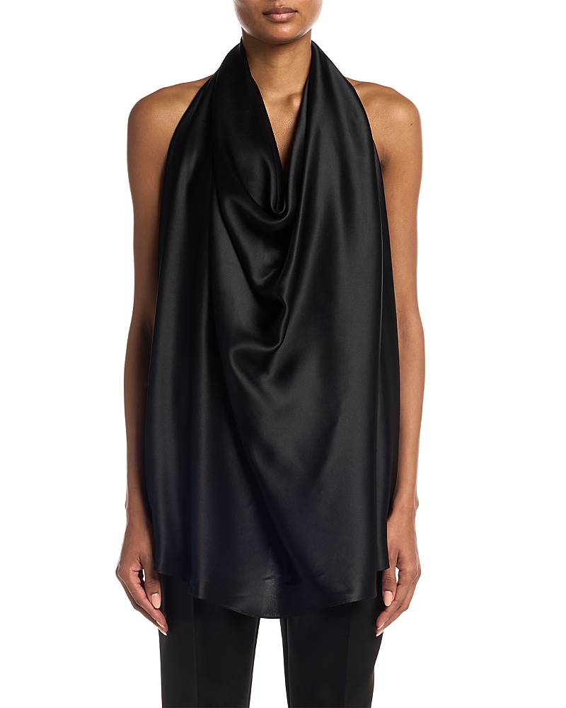Wardrobe.nyc Wardrobe. Nyc Silk Satin Halter Blouse In Black