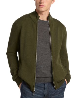 Mock Neck Merino Wool Zip Jacket