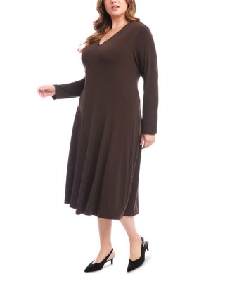 Plus Size Kate V Neck Midi Travel Dress