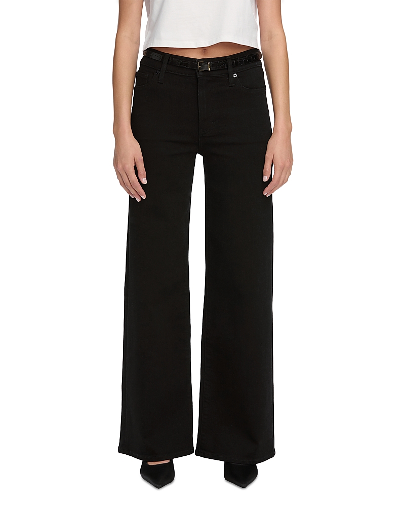 Frame Pixie Le Slim High Rise Palazzo Jeans In Black In Black