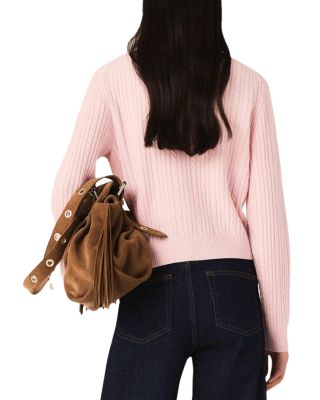 Mini Embellished Cable Knit Cardigan