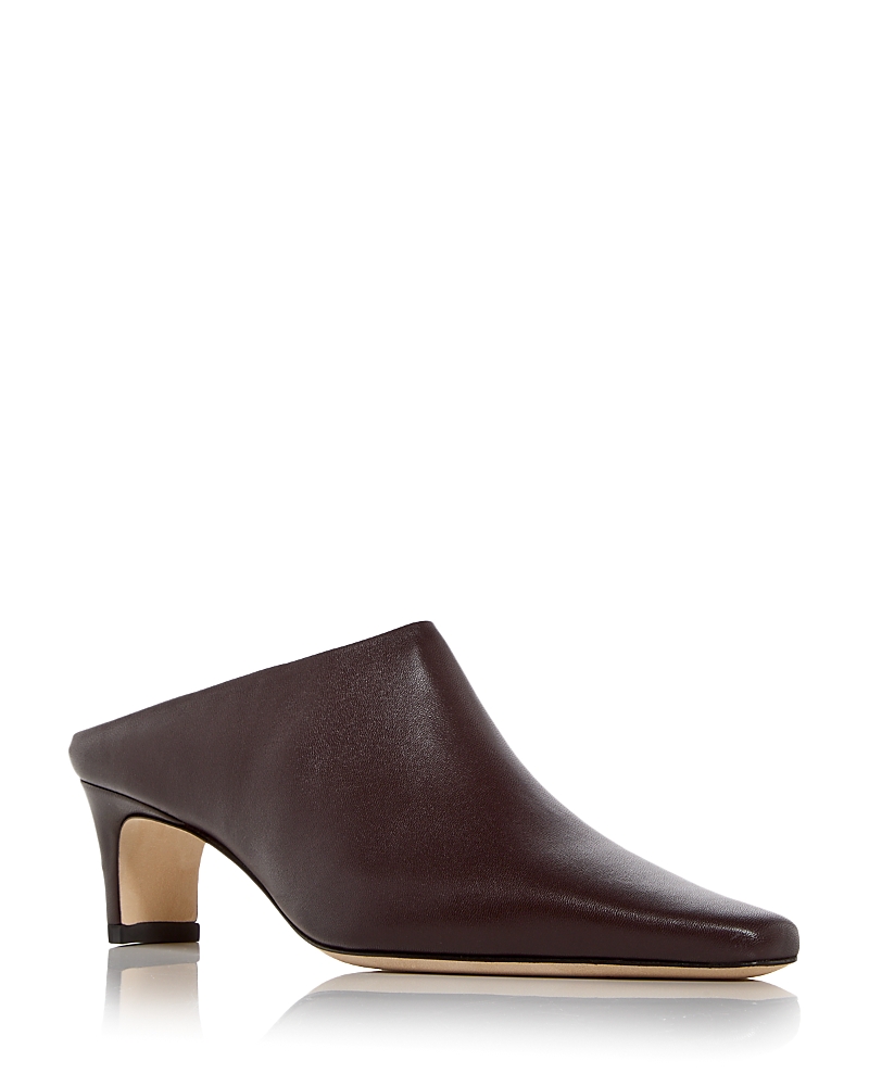 Staud Women's Wally Leather Mid Heel Mules