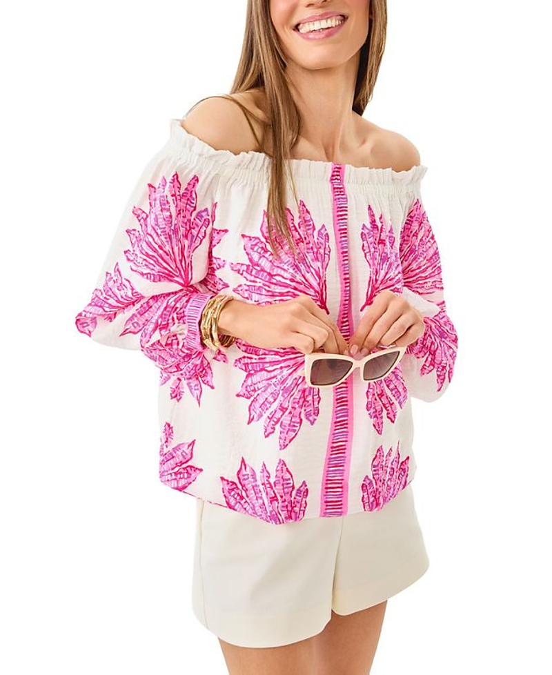 Lilly Pulitzer Kalinda Off-the-shoulder Top In Multi