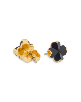 Spade Flower Stone Stud Earrings