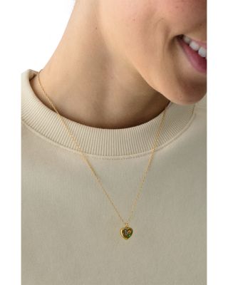 Gifting Self Love Mixed Stone Heart Pendant Necklace, 16-19"