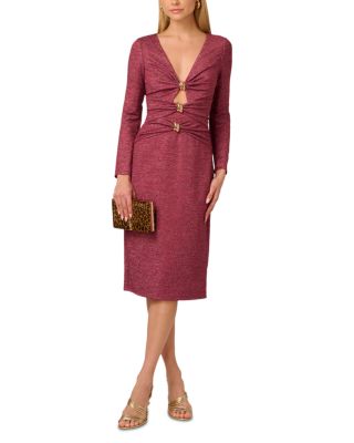 Metallic Knit Midi Dress