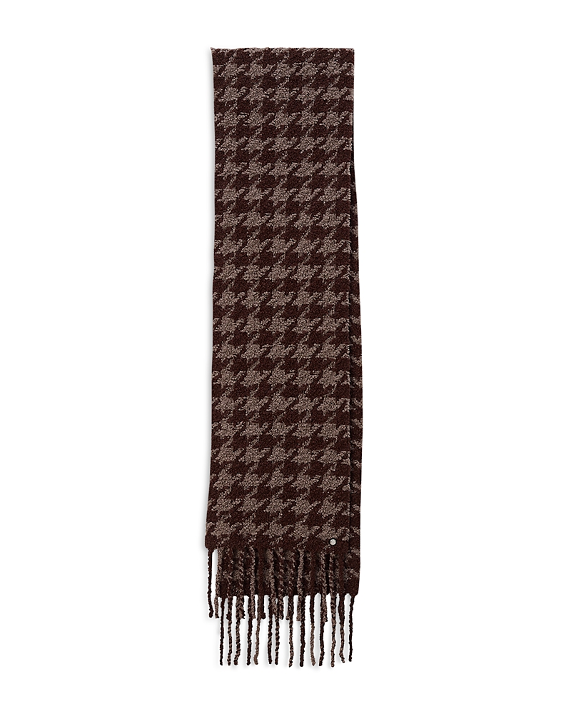 Rag & Bone Nora Houndstooth Alpaca Blend Scarf In Brown