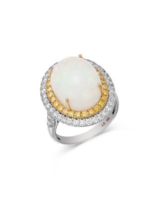 Bloomingdale's Fine Collection - Opal & Diamond Limited Edition Halo Ring in 14K Yellow & White Gold