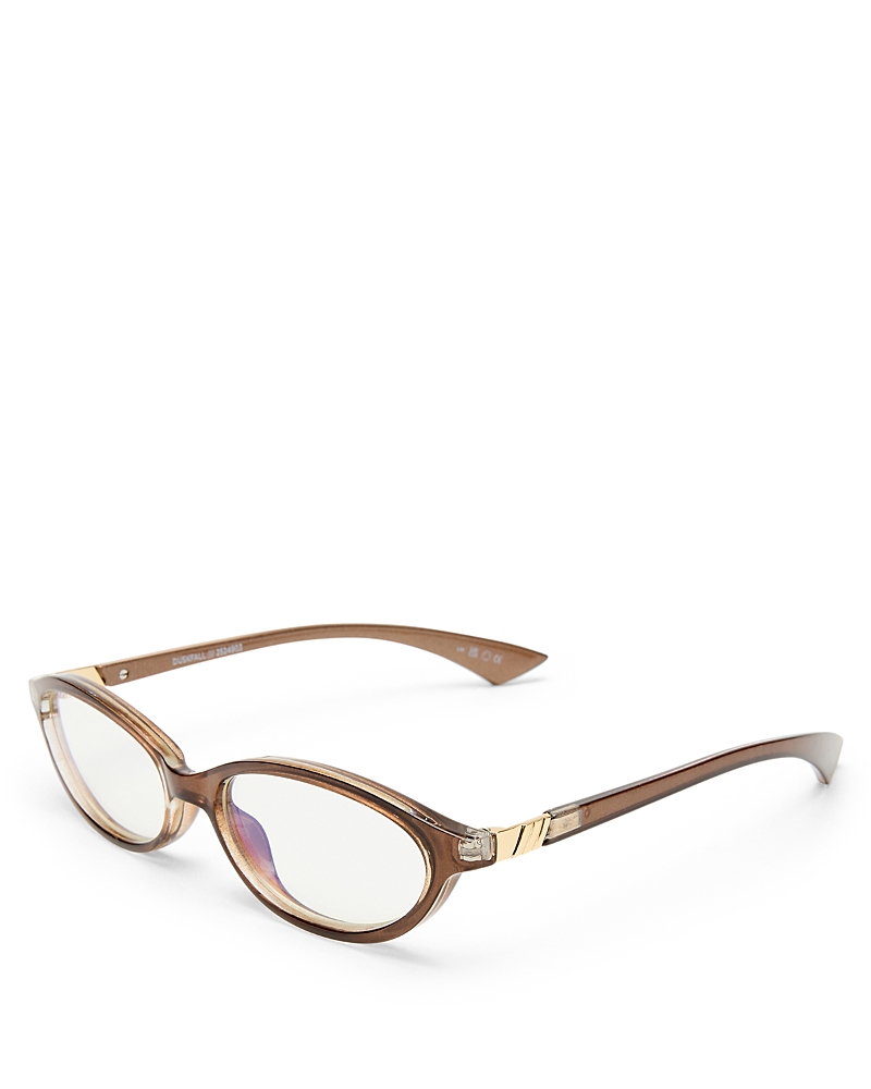Le Specs Duskfall Oval Blue Light Glasses, 55mm In Brown