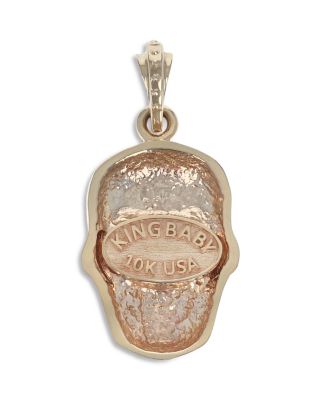 Carved Baroque Skull Pendant in 10K Yellow Gold