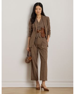 Glen Plaid Cotton Blend Blazer