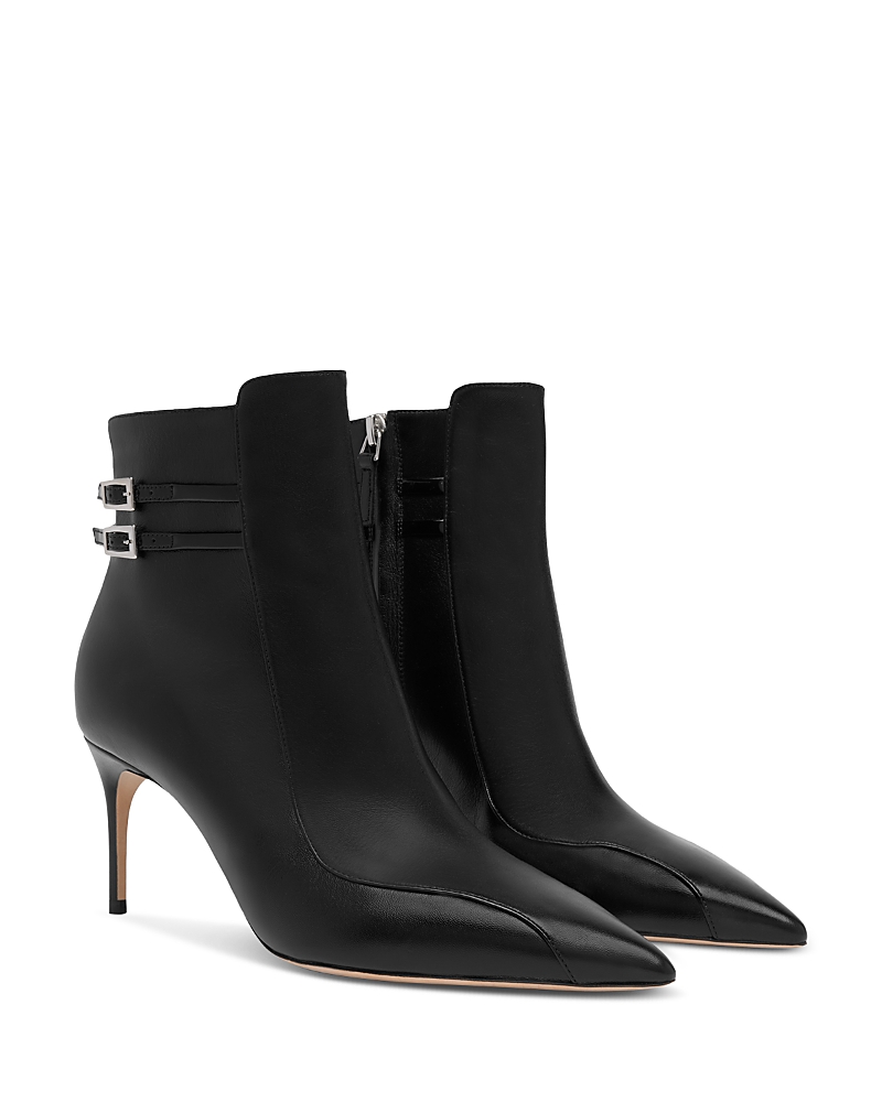 Malone Souliers 70mm Giordana Double-buckle Pointed-toe Ankle Boots In Black