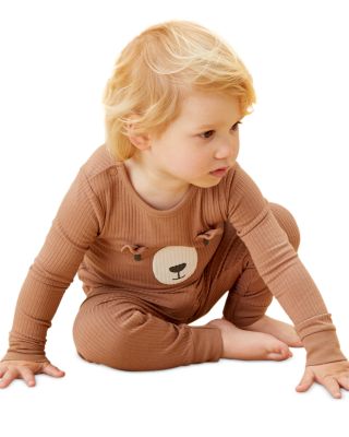 Unisex Ribbed Bear Face Pajamas - Baby