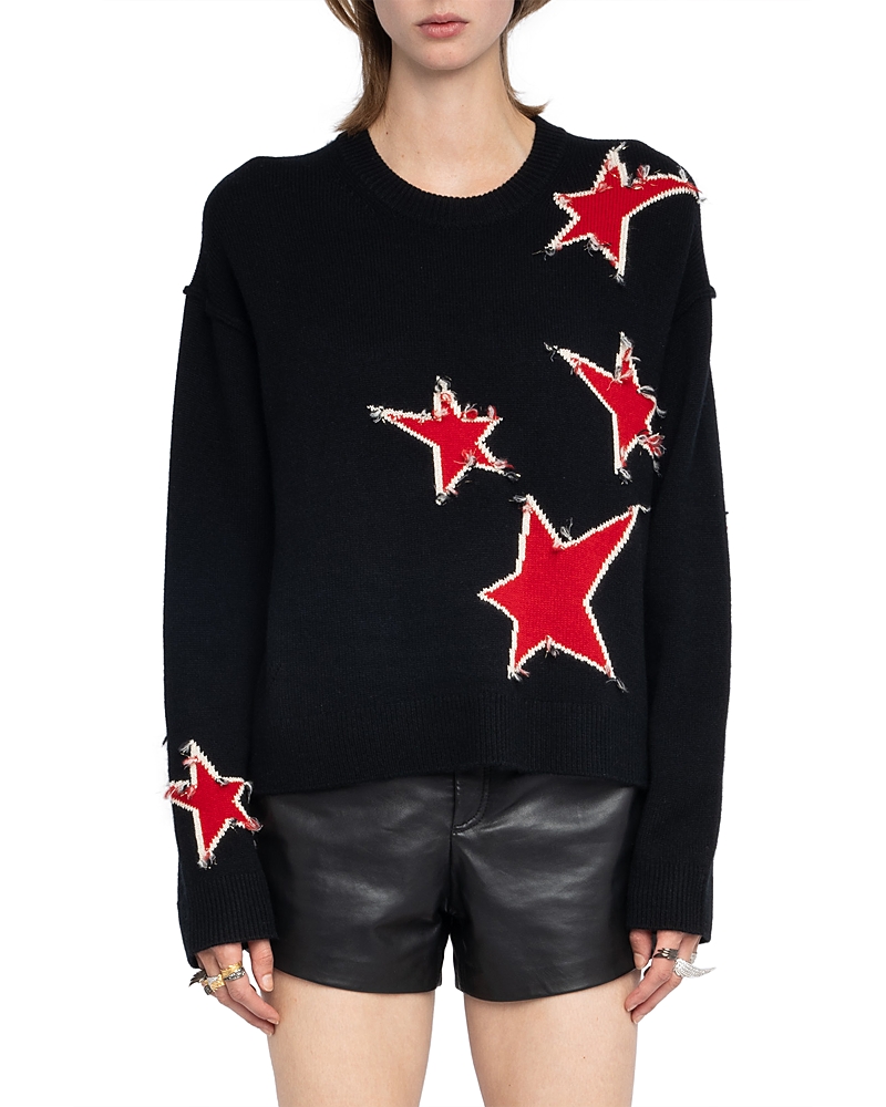 Zadig & Voltaire Markuz Cashmere Crewneck Sweater In Black