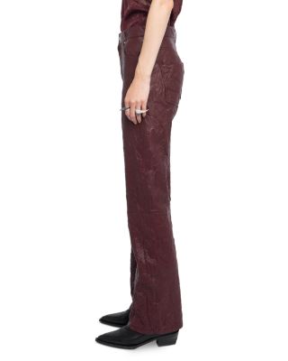 Evy Crinkled Leather Flared Pants