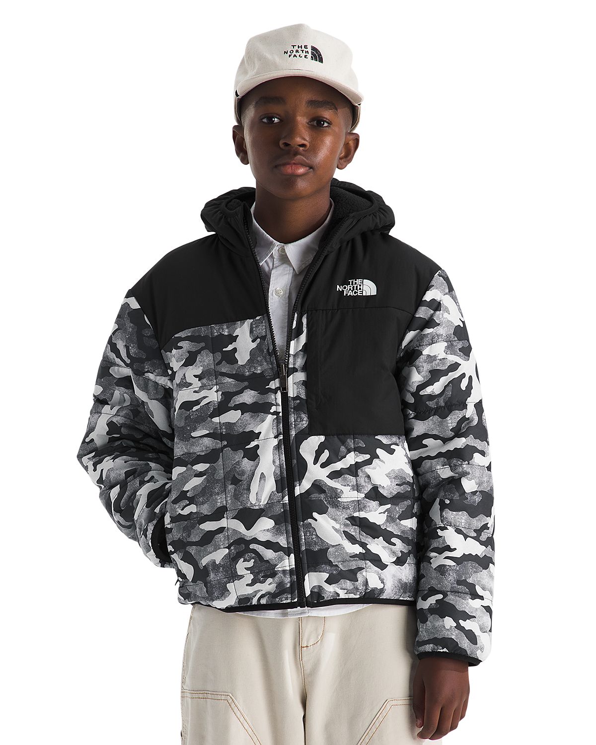 The North Face Boys' Reversible Shasta Full Zip Hooded Printed Jacket - Big Kid