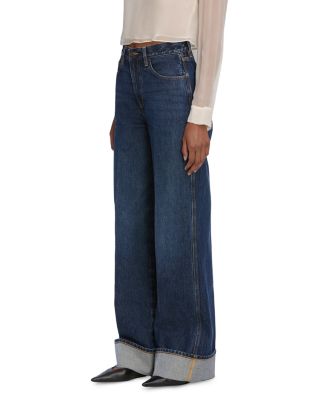 The Cuffed Wide Leg Jeans in Spencer
