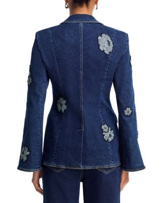 Milly Denim Appliqu&amp;eacute; Blazer