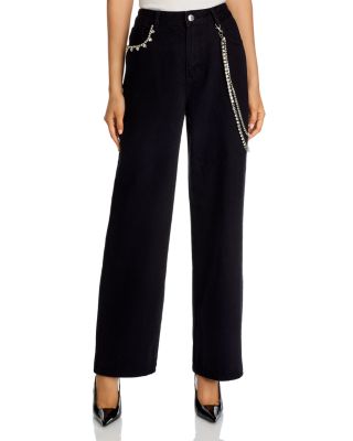 Swift Embellished Straight Jeans in Black