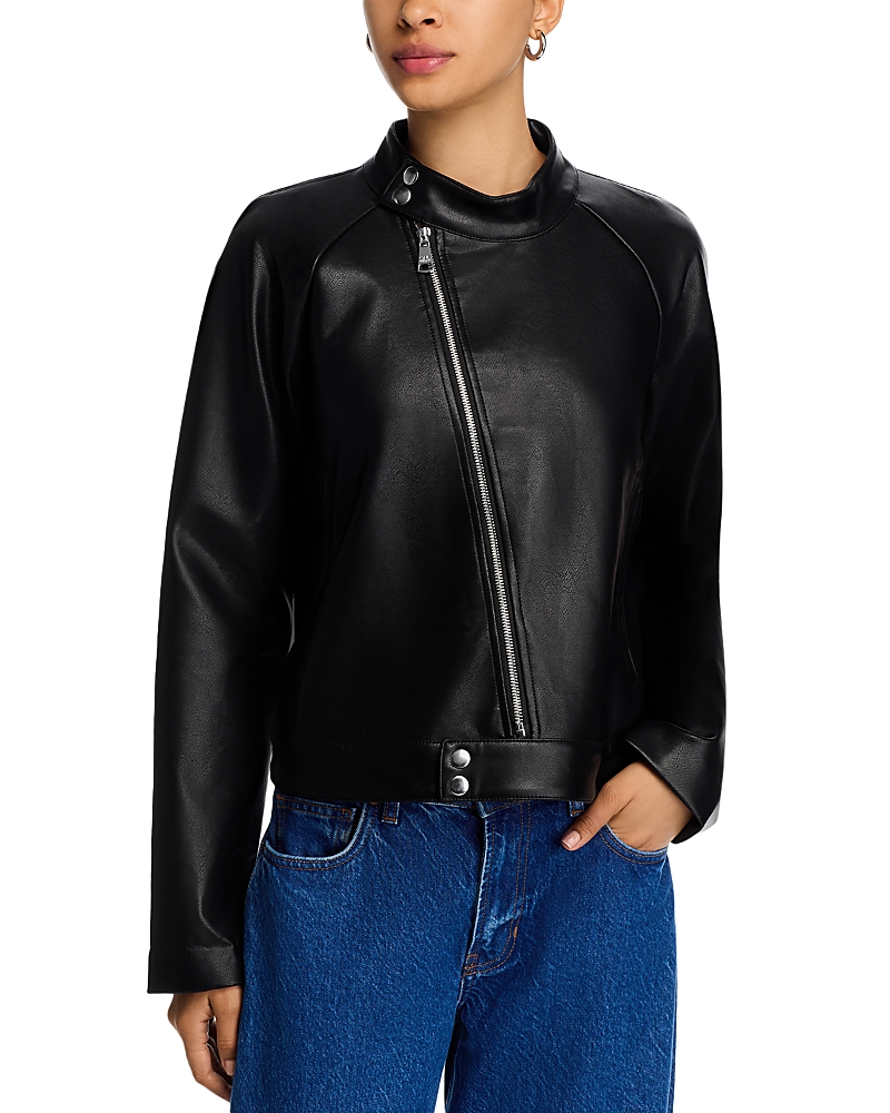 Steve Madden Jett Faux Leather Moto Jacket In Black