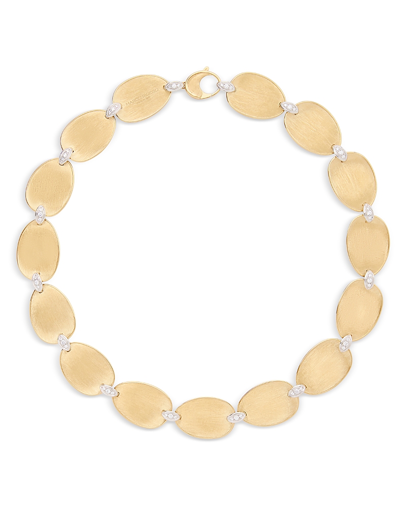 Marco Bicego Diamond Accented Collar Necklace In 18k White & Yellow Gold, 0.81 Tcw In Gold