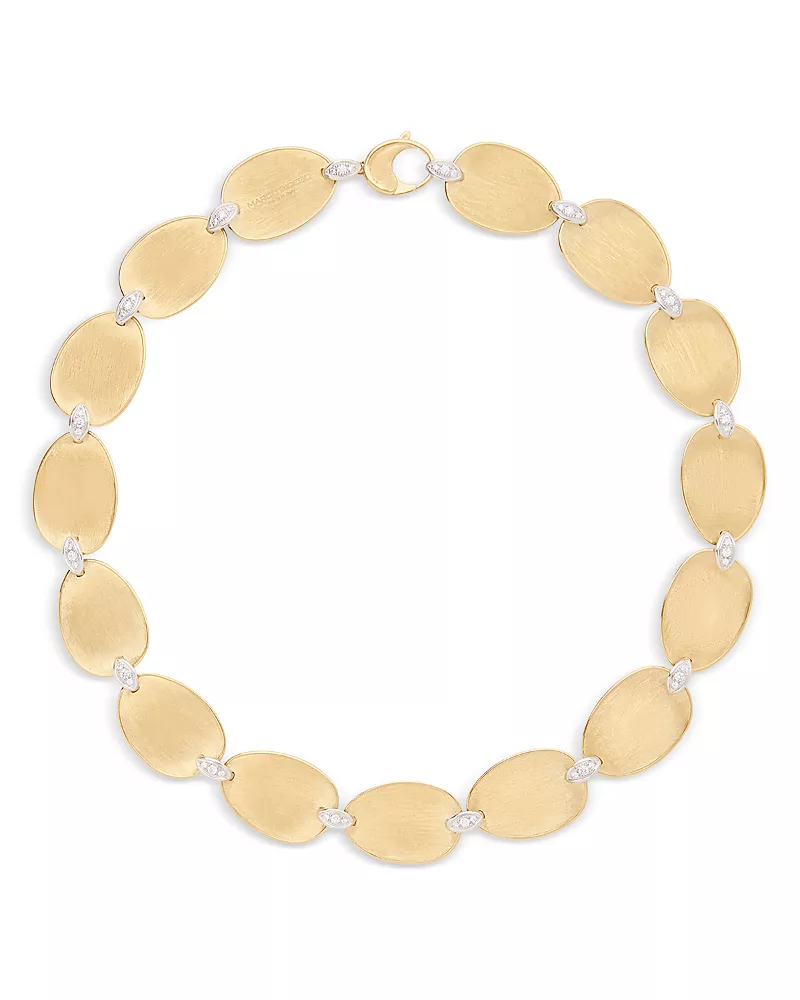 Marco Bicego Diamond Accented Collar Necklace in 18K White & Yellow Gold, 0.81 tcw