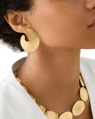 Irregular Petal Statement Earrings in 18K Yellow Gold