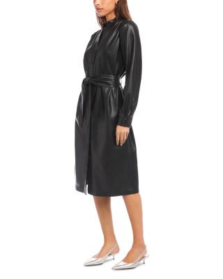 Jennifer Faux Leather Shirtdress