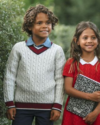 Boys&#39; Organic Long Sleeve V-Neck Cricket Sweater - Little Kid, Big Kid