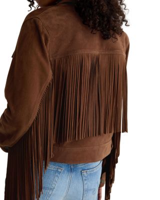 Fringed Suede Trucker Jacket