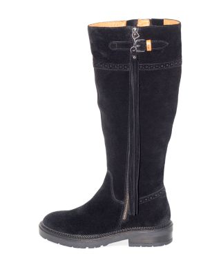 Women's Wheron Black Suede Tall Boots