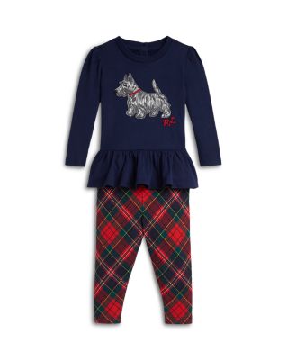 Girls' Dog Print Jersey Tee & Plaid Legging Set - Baby
