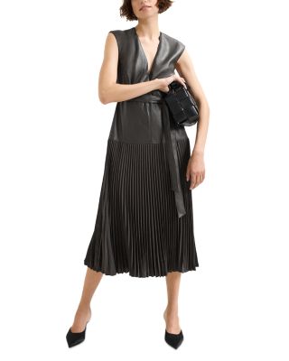 Aria Faux Leather Drop Waist Dress