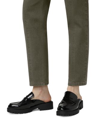 Mid Rise Straight Jeans in Olive Night