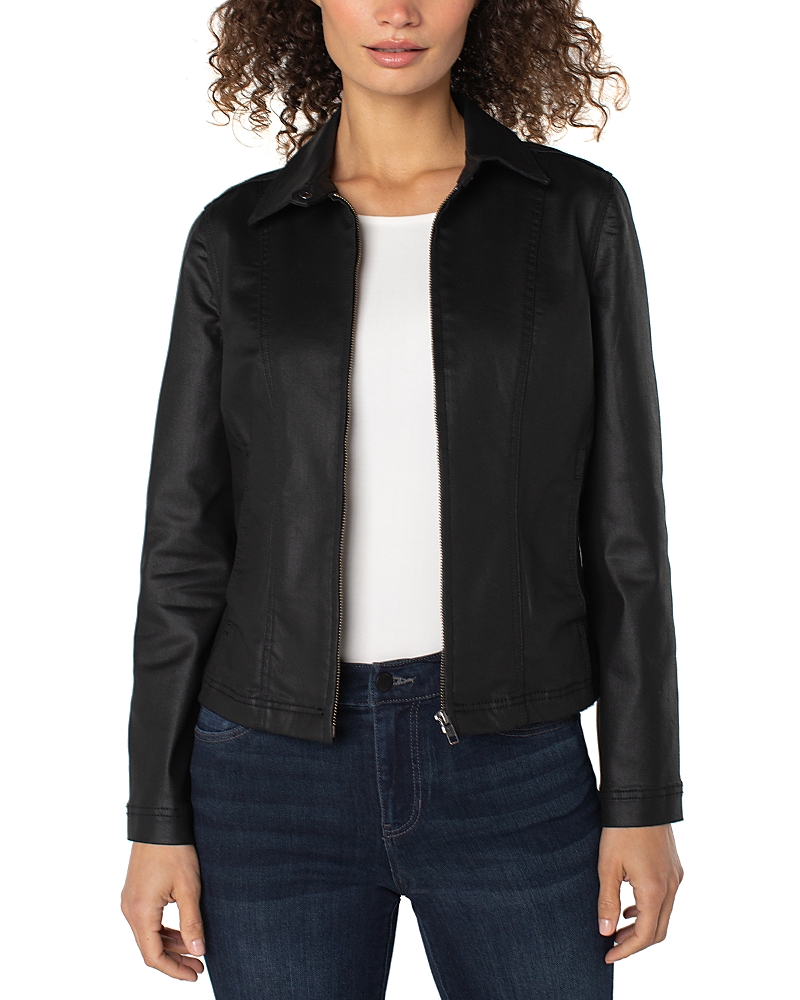 Liverpool Los Angeles 90s Zip Front Jacket In Black