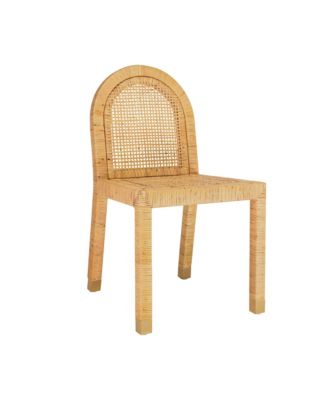  Amara Rattan and Performance Fabric Arched Back Dining Chair in Natural