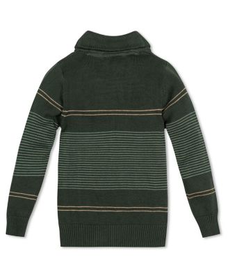Boys' Organic Long Sleeve Striped Shawl Collar Sweater - Baby, Little Kid, Big Kid