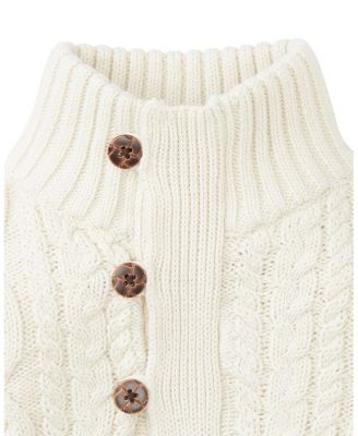 Boys' Organic Mock Neck Cable Sweater with Buttons - Baby