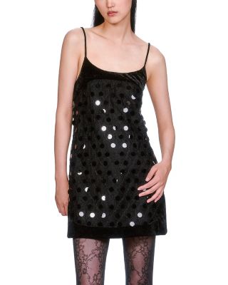 Mesh Paillettes Mini Dress