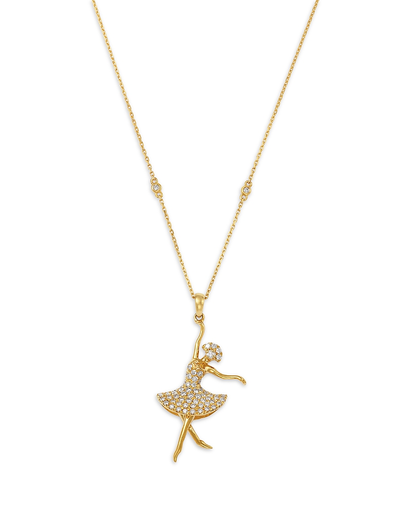 Bloomingdale's Fine Collection Diamond Ballerina Pendant Necklace in 14K Yellow Gold, 0.55 tcw