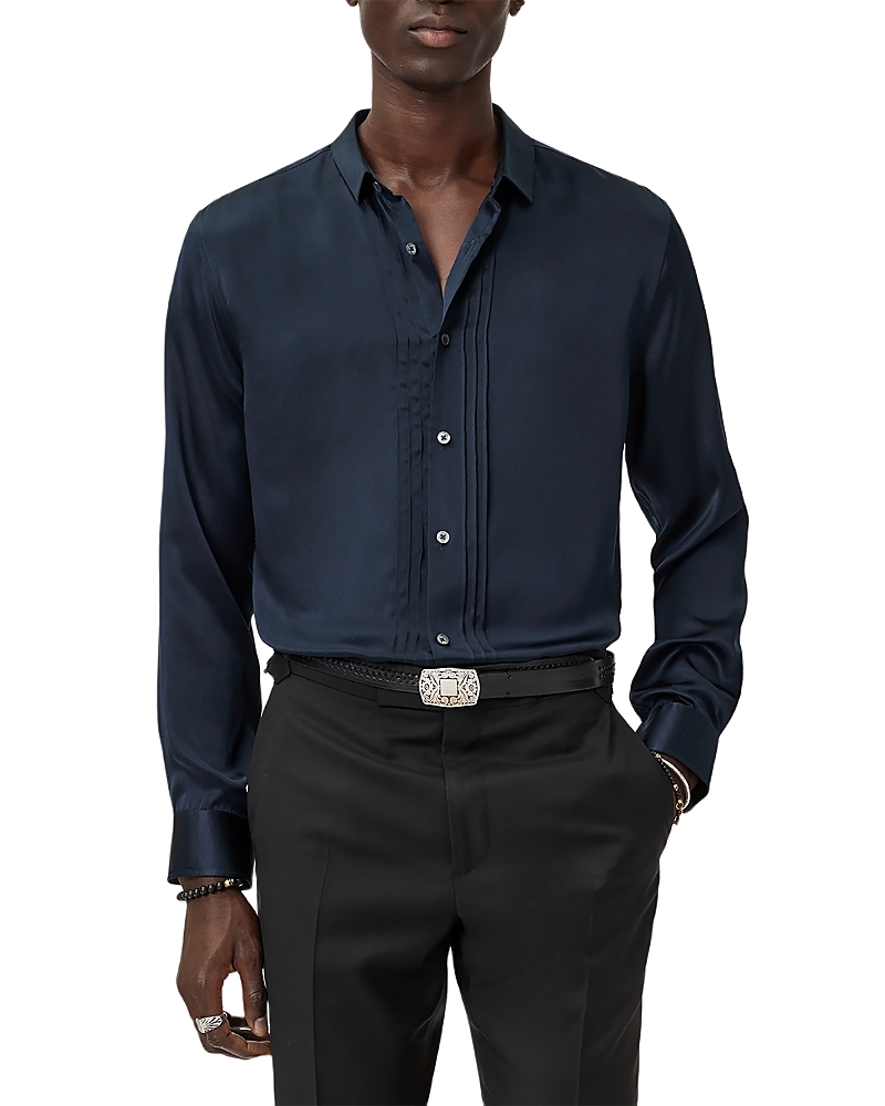 John Varvatos Albany Button Front Silk Shirt